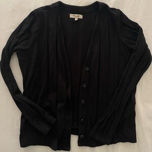 Madewell black, ribbed cardigan